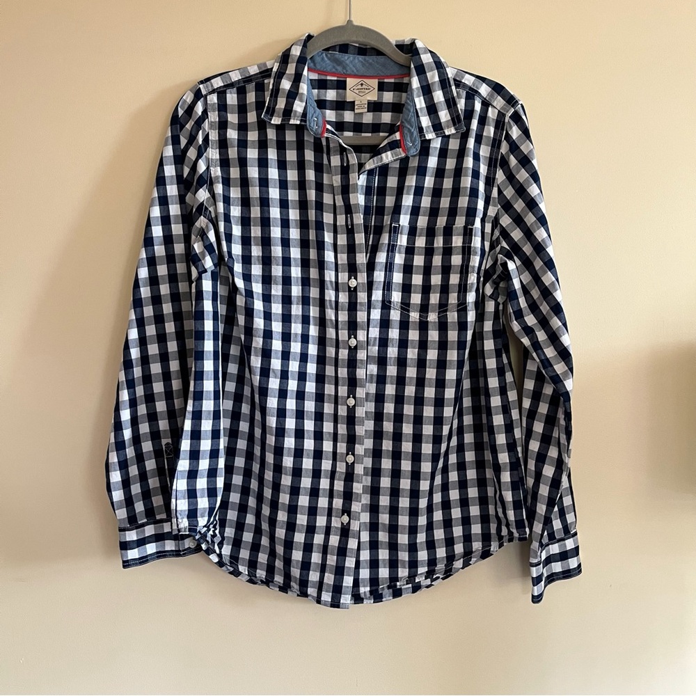 St. John's Bay Blue and White Casual Button Down Shirt